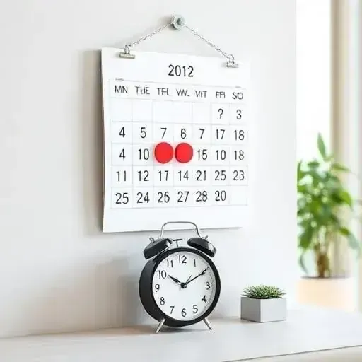 Calendar and clock representing flexible closing timeline