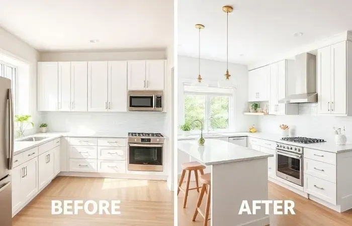 Kitchen renovation before and after for selling a house without a realtor