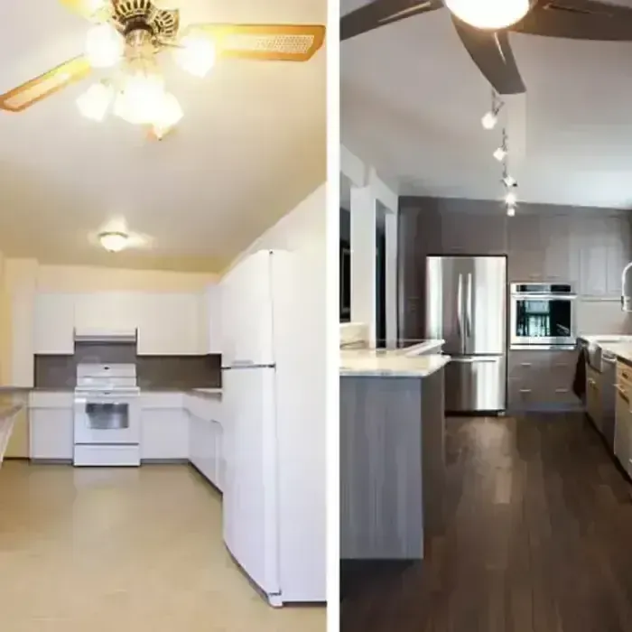 Before and after modern kitchen remodel by Homewise in Los Angeles California