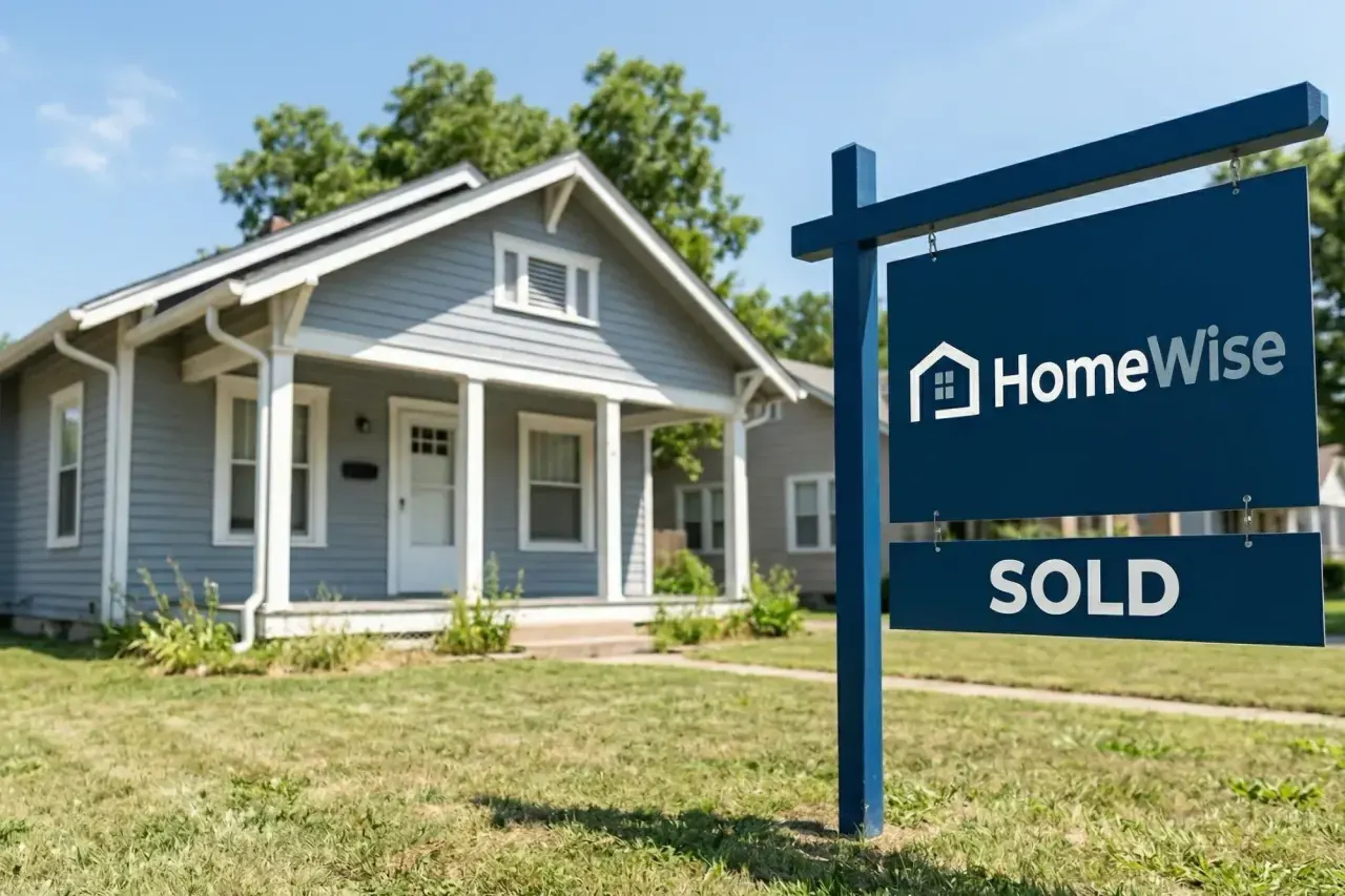 Single-family home with HomeWise SOLD sign in yard
